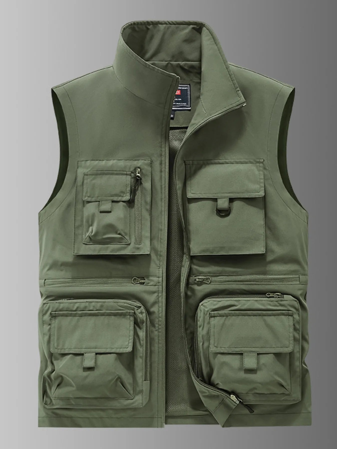 Men's Plus Size Multi-Pocket Outdoor Utility Vest by Trendsi