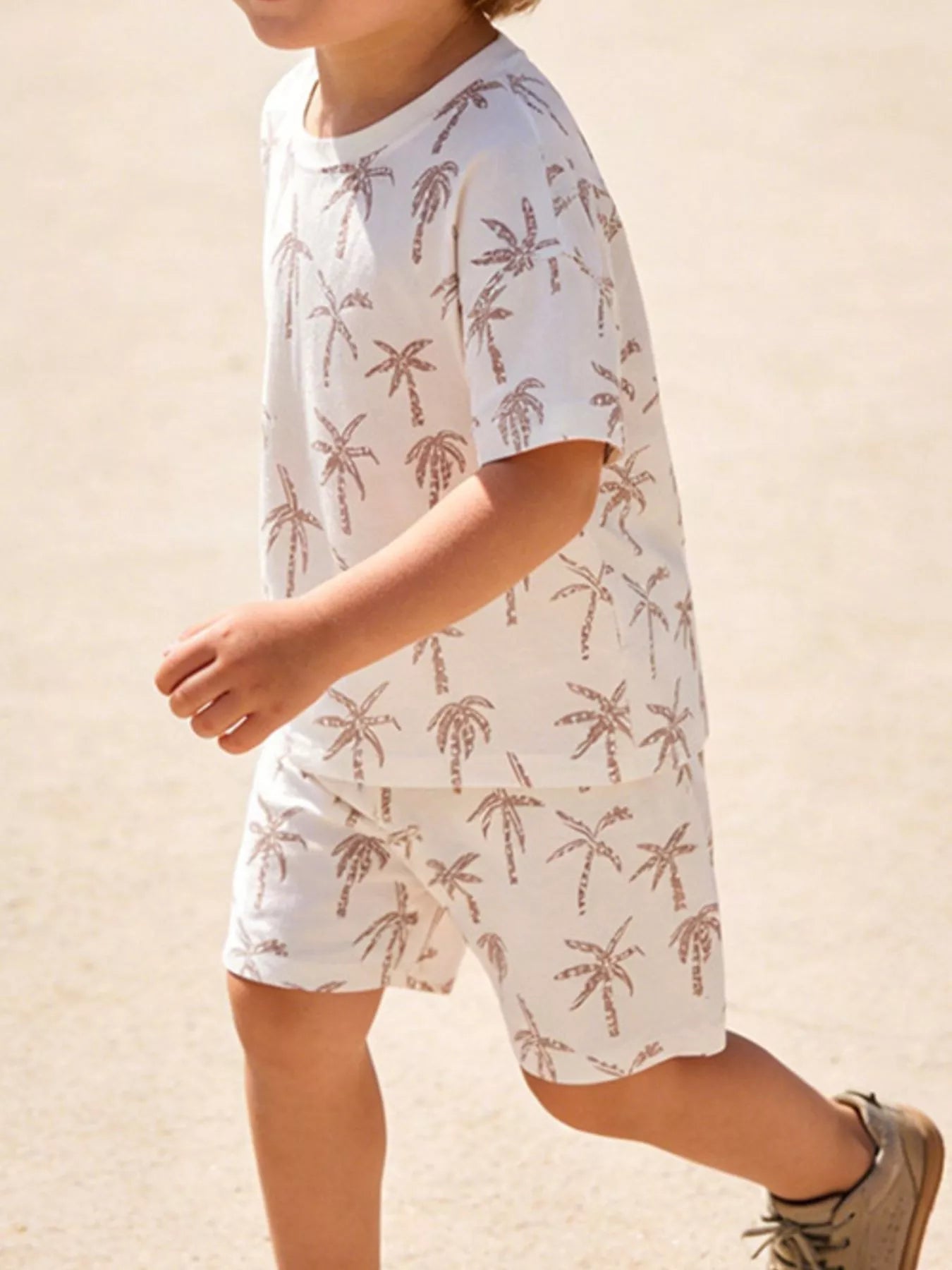 Children's Tropical Palm Print Outfit Set by Trendsi