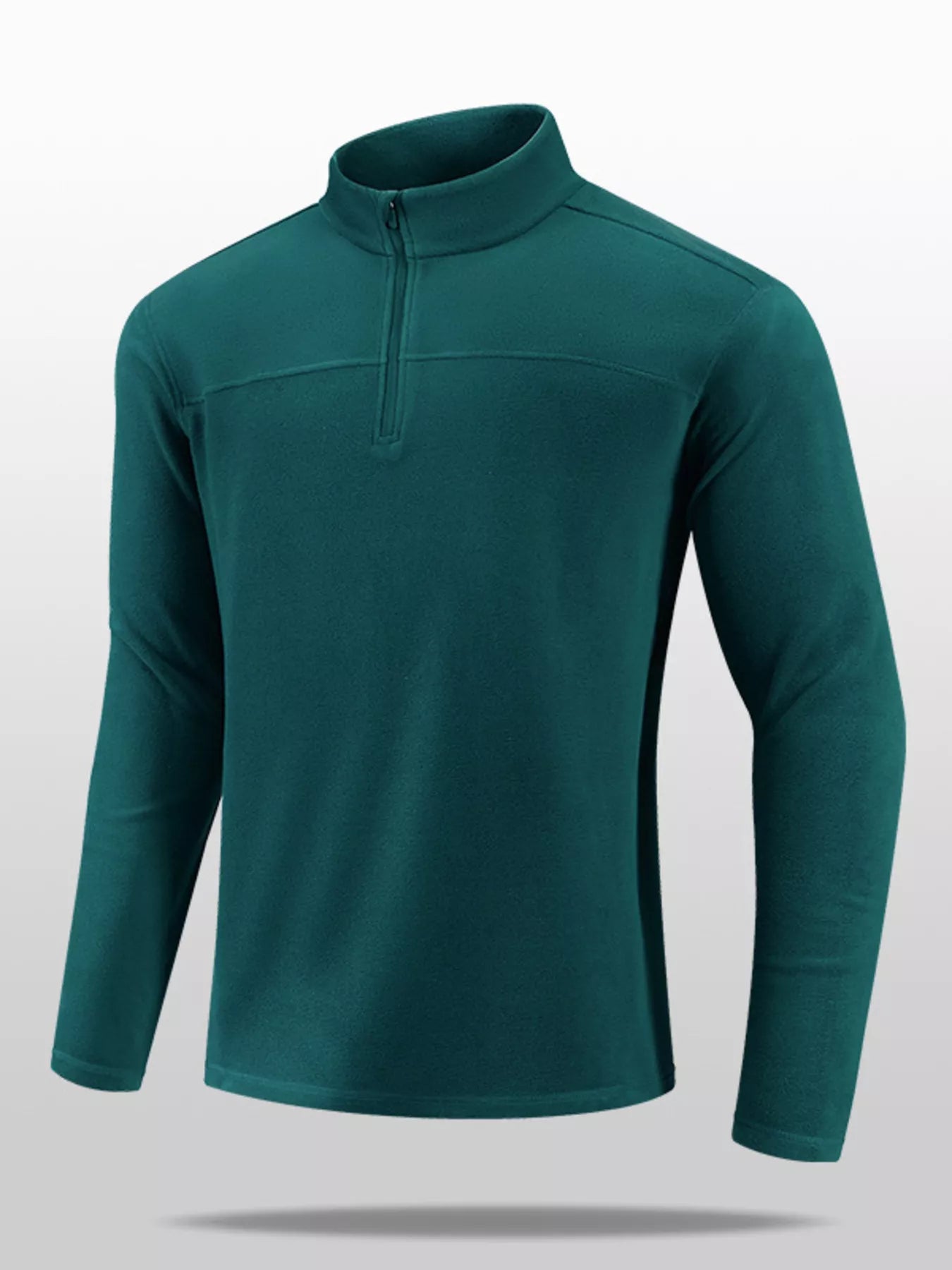 Men's Plus Size Quarter Zip Long Sleeve Sweatshirt by Trendsi