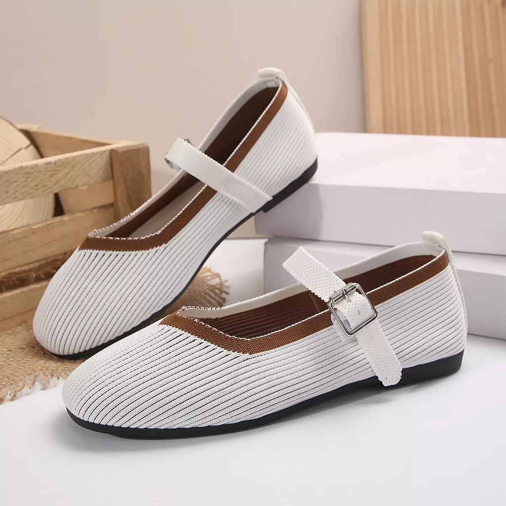 Round Toe Mesh Slip-Ons by Trendsi