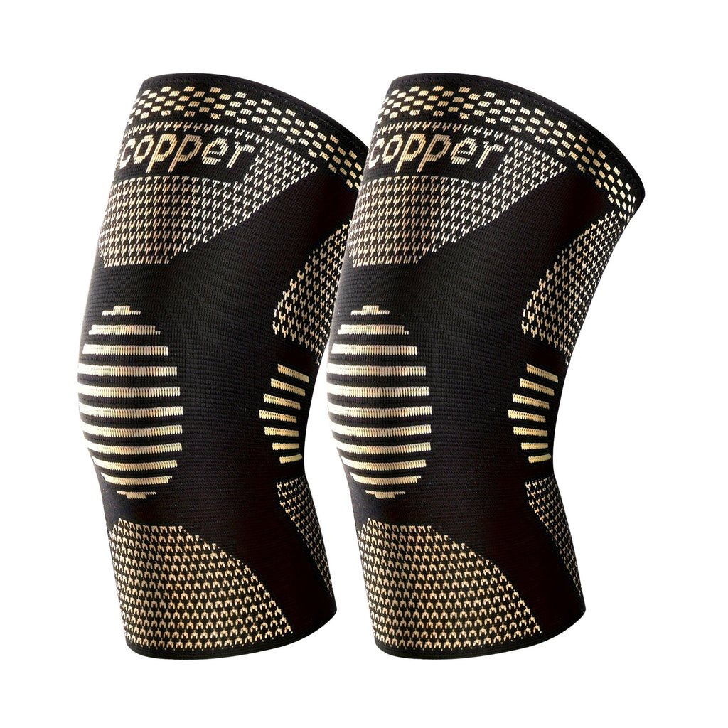 1 Pair Copper Knee Pads Ultimate Shock-Absorbing Gear For Men & Women Superior Knee Support For Sports Yoga Fitness Basketball