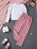 Children's Puff Sleeve Top and Pants Set by Trendsi