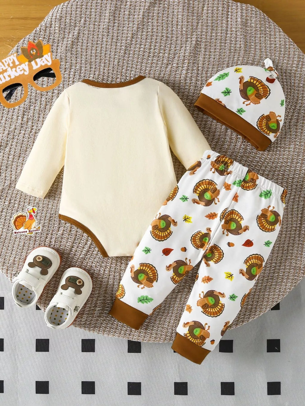 Children's My 1st Thanksgiving Turkey Graphic 3-Piece Set by Trendsi