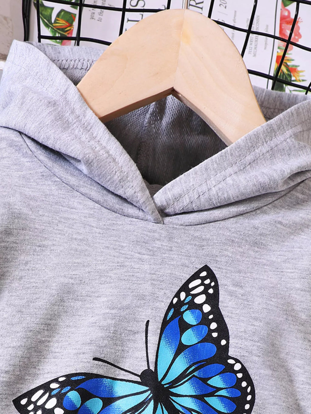 Childrens's Butterfly Print Hoodie & Pants Set by Trendsi