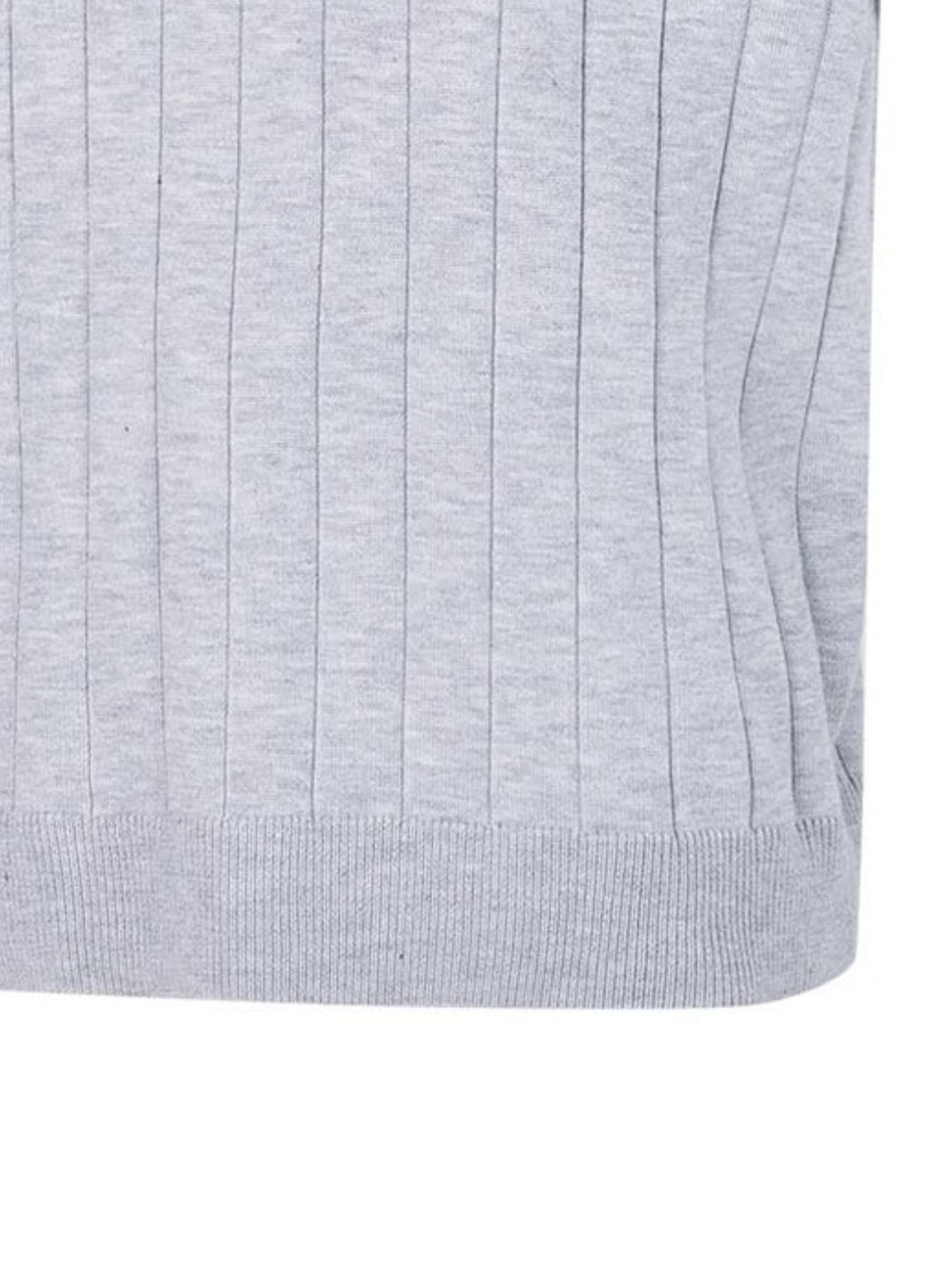 Men's Textured Knit Polo Shirt by Trendsi