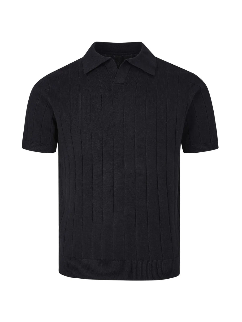 Men's Textured Knit Polo Shirt by Trendsi