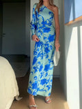 Floral Print One-Shoulder Maxi Dress by Trendsi