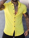 Men's Full Size Slim Fit Short Sleeve Button-Down Shirt Plus Size by Trendsi