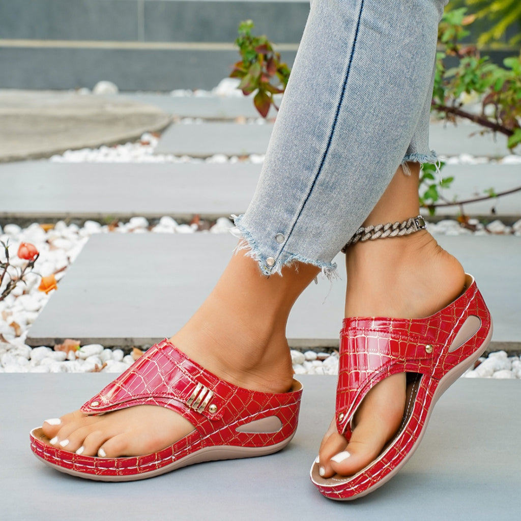 Toe Post Wedge Sandals by Trendsi