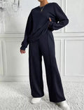 Women's Round Neck Long-sleeved Trousers Temperament Twinset by DC-THE CEO