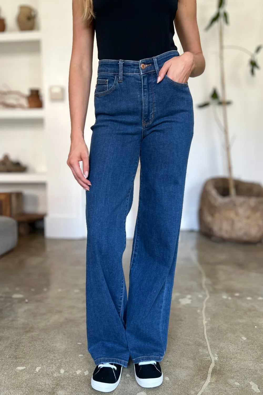 Judy Blue Full Size High Rise Straight Jeans by Trendsi