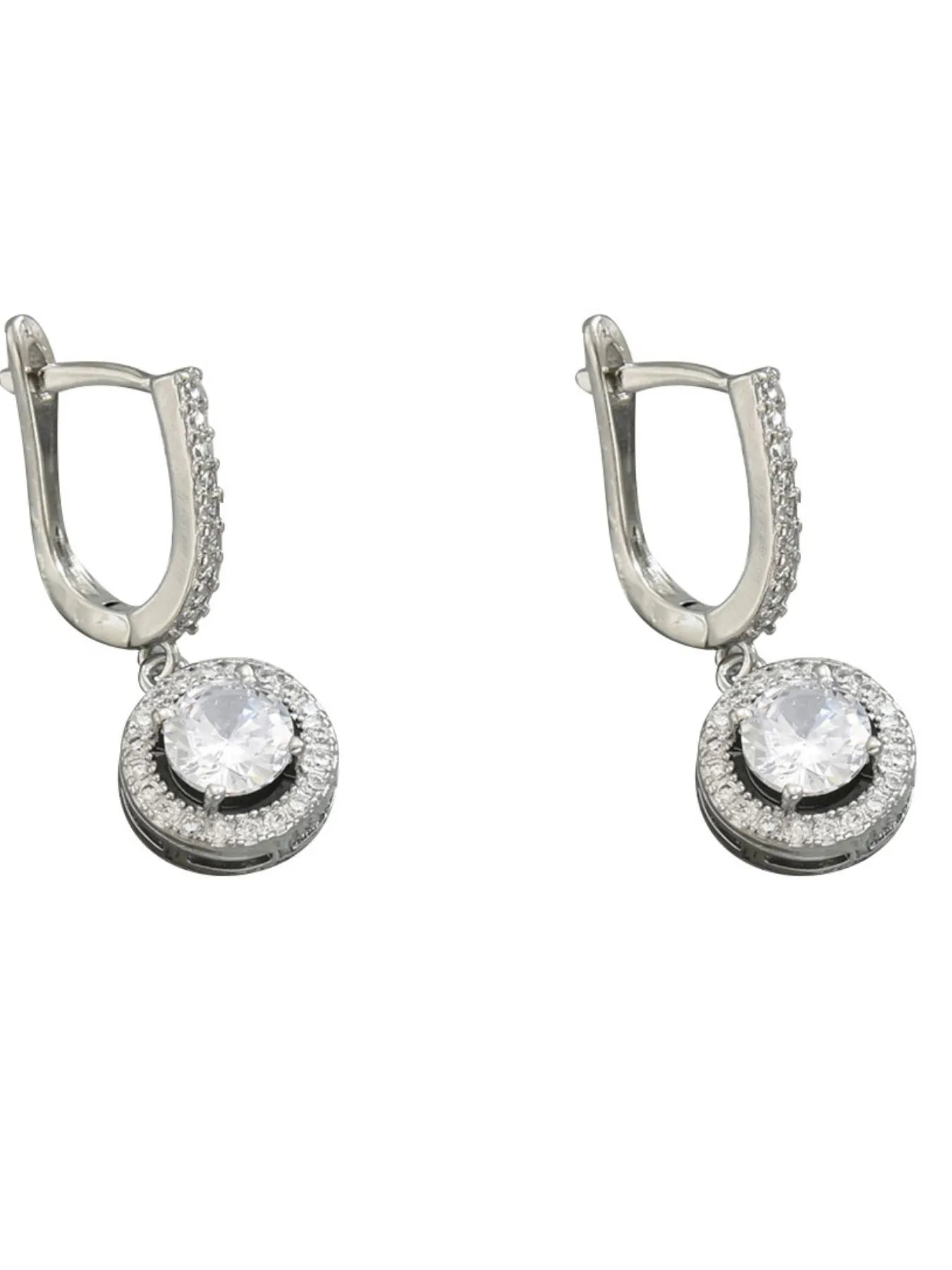 Stainless Steel Zircon Drop Earrings by Trendsi