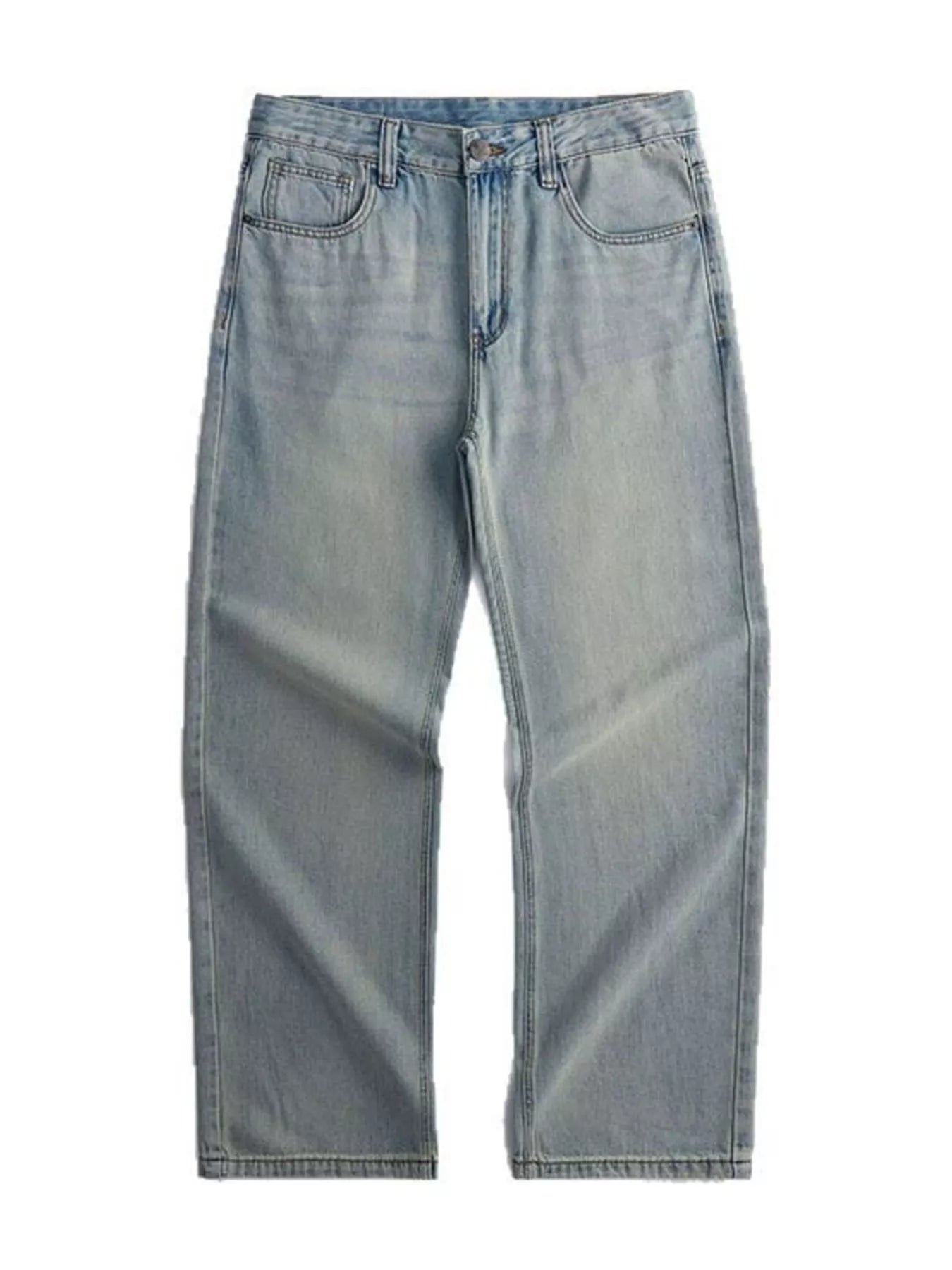 Men's Wash Relaxed Fit Jeans by Trendsi