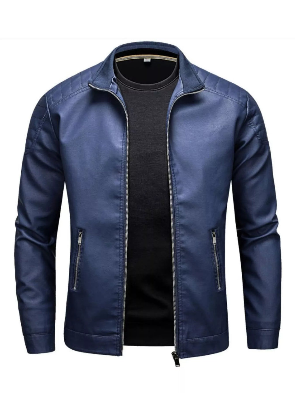 Men's Plus Size Zip Up Long Sleeve Jacket by Trendsi