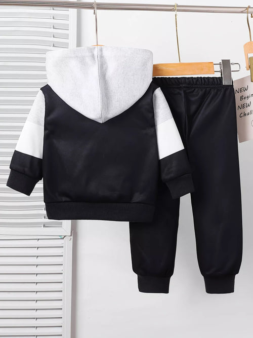 Children's Color Block Casual Hoodie & Pants Set by Trendsi
