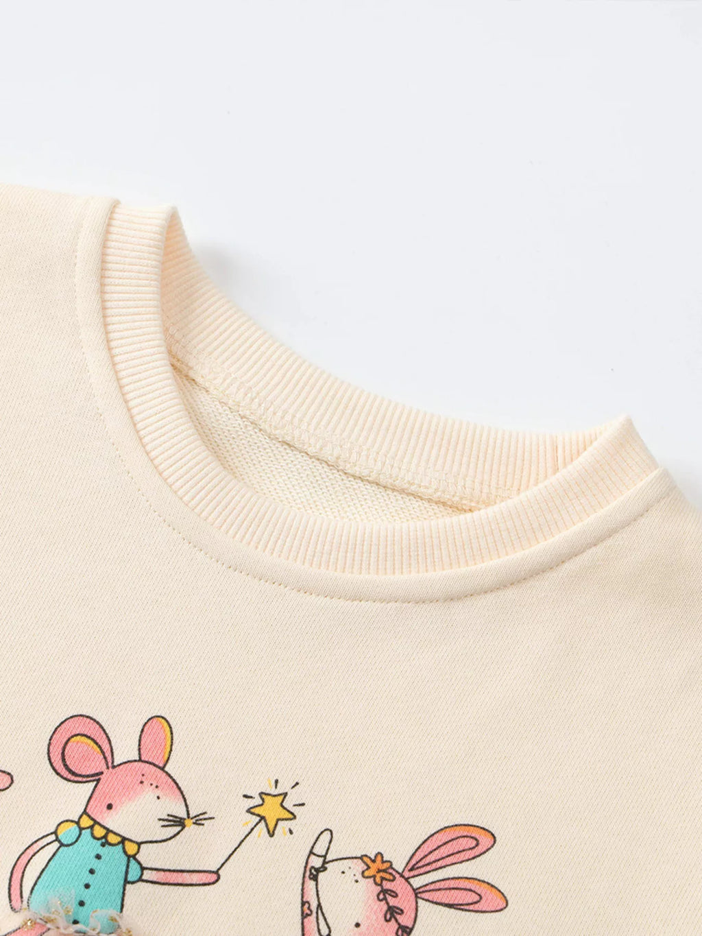 Children's Cartoon Animal Mesh Trim Sweatshirt by Trendsi