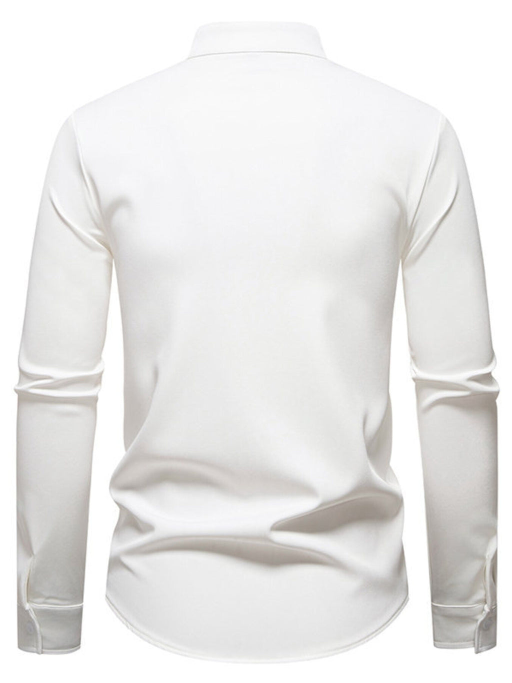Men's Mandarin Collar Slim Fit Long Sleeve Shirt by Trendsi