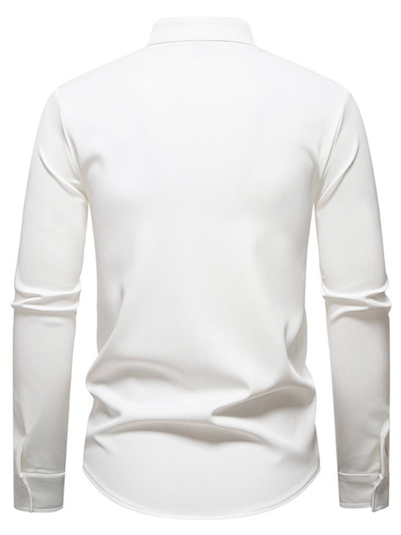 Men's Mandarin Collar Slim Fit Long Sleeve Shirt by Trendsi