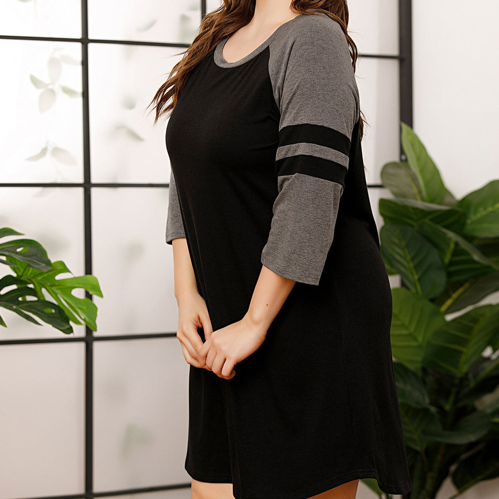 Color Contrast Patchwork Homewear Loose Casual Pajamas by DC-THE CEO