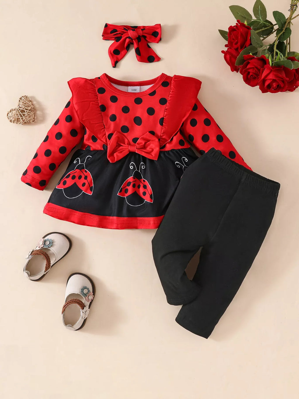 Children's Ruffled Top and Pants Set with Headband by Trendsi