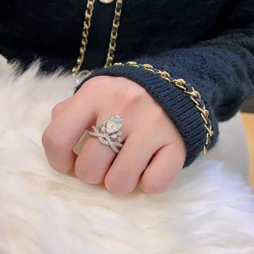 2 Carat Moissanite 925 Sterling Silver Ring by Trendsi