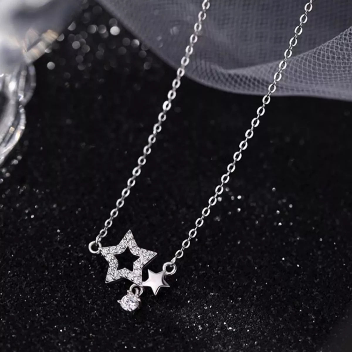 925 Sterling Silver Star Necklace by Trendsi