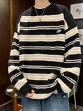 Men's Striped Knit Pullover Sweater by Trendsi