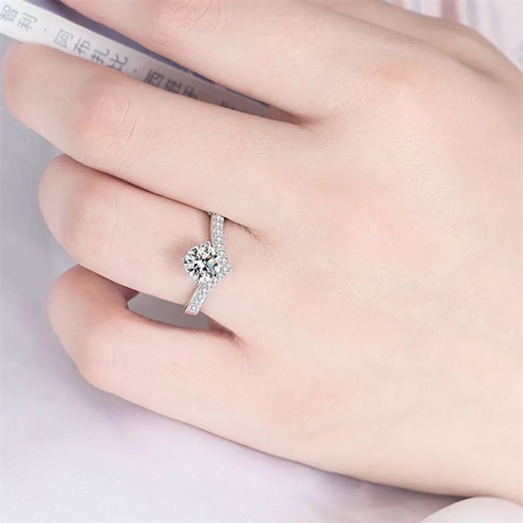 2 Carat Moissanite 925 Sterling Silver Ring by Trendsi
