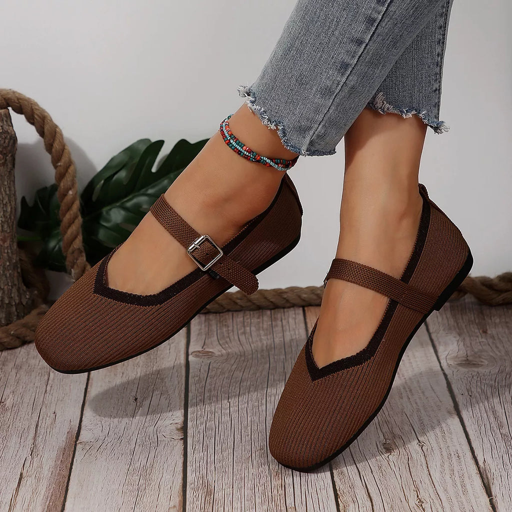Round Toe Mesh Slip-Ons by Trendsi
