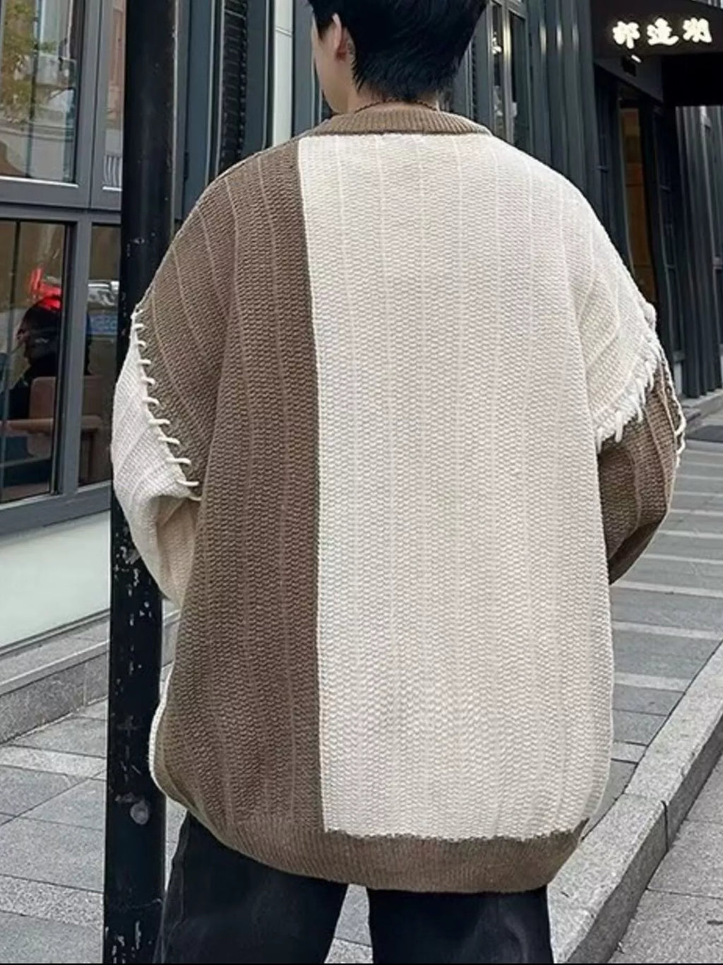 Men's Color Block Round Neck Knitted Pullover by Trendsi