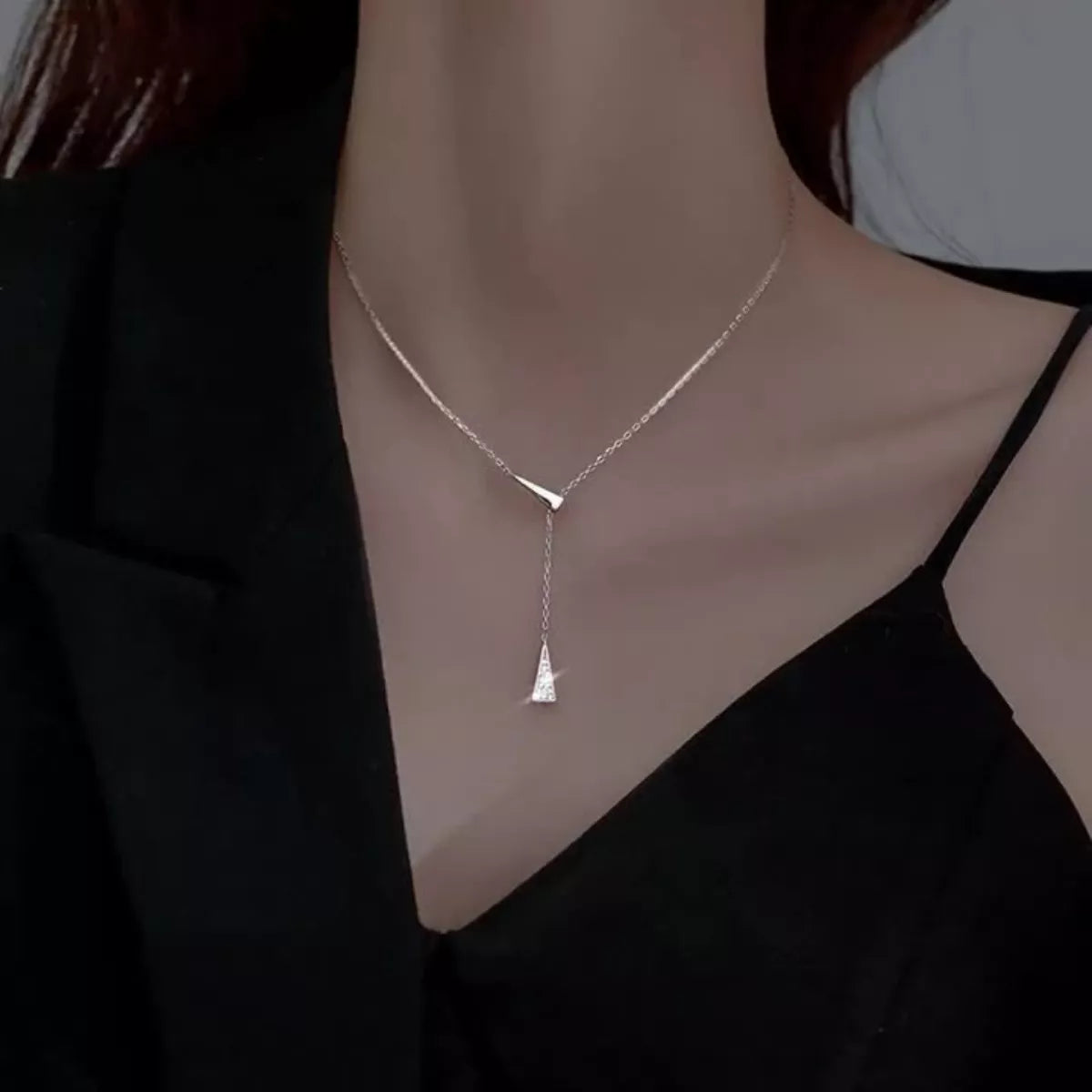 Triangle Pendant Y Necklace by Trendsi