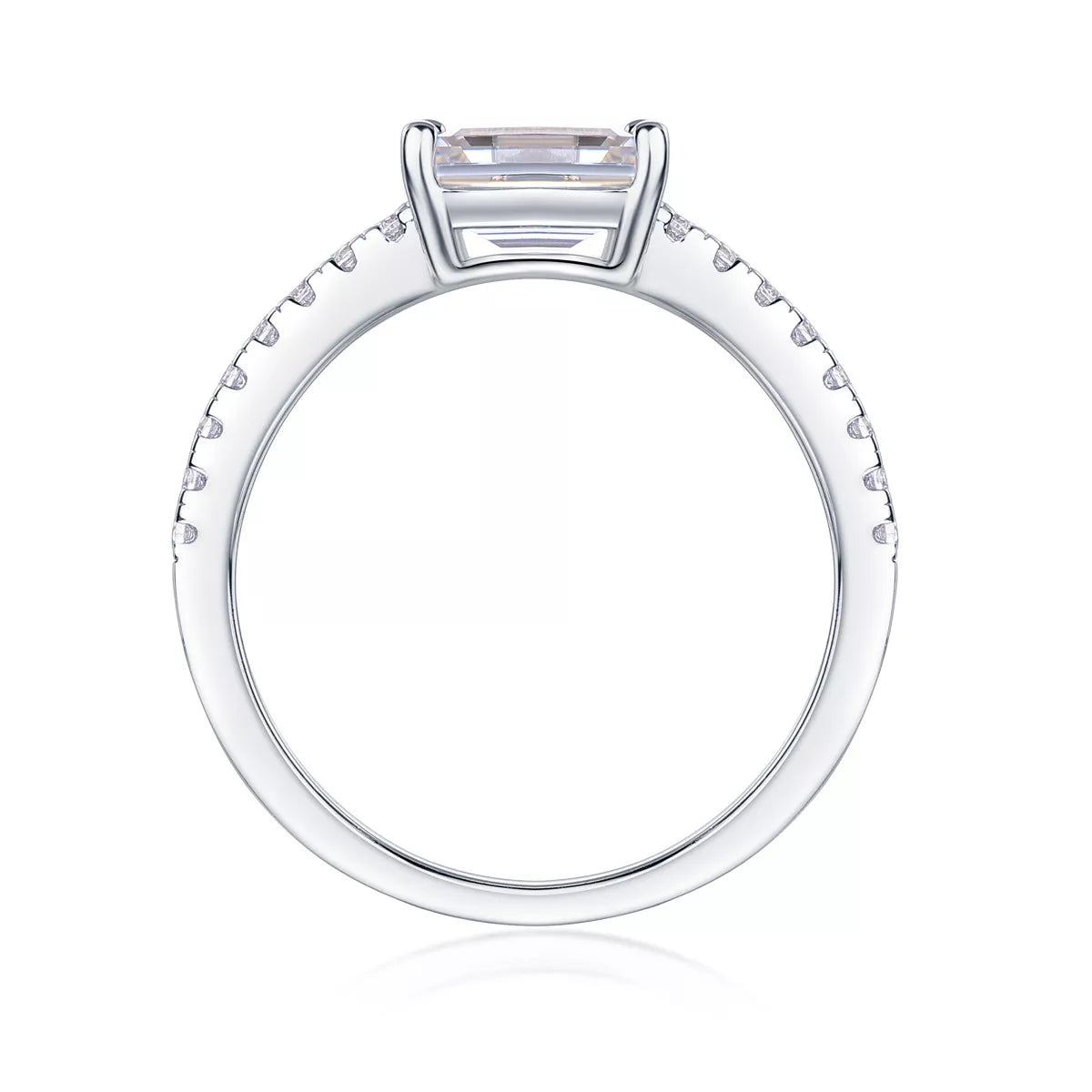 1 Carat 925 Sterling Silver Moissanite Geometric Ring by Trendsi